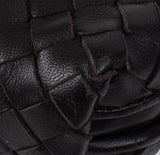 Bottega Veneta Brown Intrecciato Snakeskin Nodini Crossbody Bag