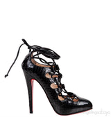 Black Python Bloody Mary Pumps