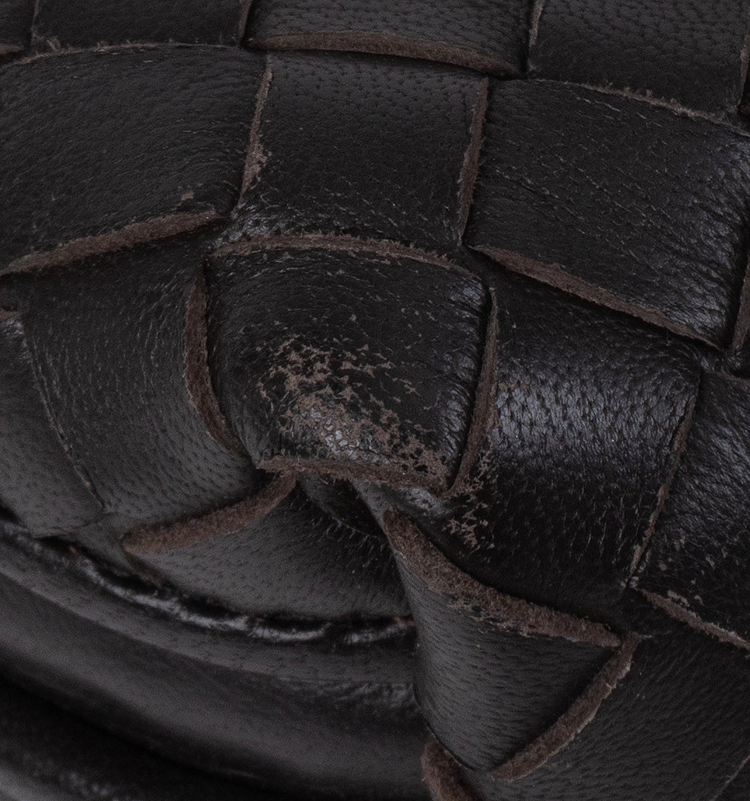 Bottega Veneta Brown Intrecciato Snakeskin Nodini Crossbody Bag
