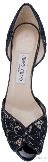 Jimmy Choo Black Flair Peep Sandals