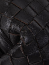 Bottega Veneta Brown Intrecciato Snakeskin Nodini Crossbody Bag