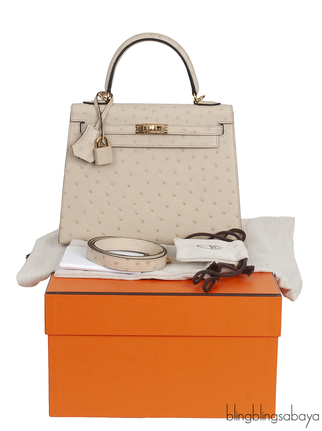 Kelly 25 Parchemin Ostrich GHW