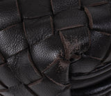 Bottega Veneta Brown Intrecciato Snakeskin Nodini Crossbody Bag