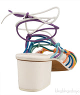 Jamie Multicolor Knotted Ankle-wrap Sandals