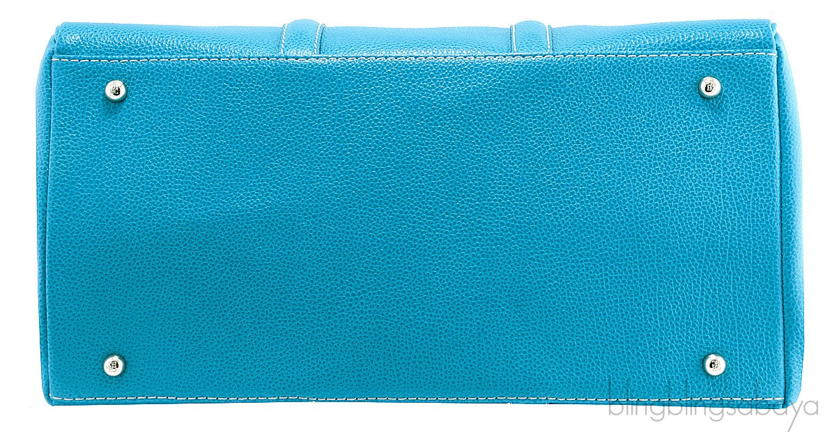 Aqua Marine Leather Tote Bag