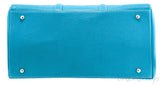 Aqua Marine Leather Tote Bag