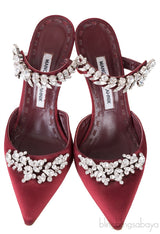 Burgundy Lurum 90 Satin Pump
