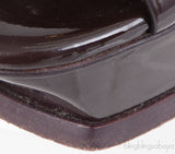 Yves Saint Laurent Tribute Burgundy Patent Sandals