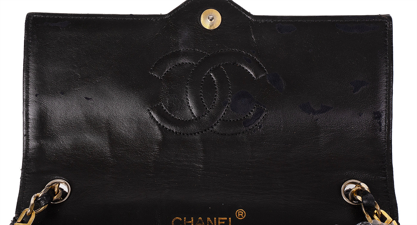 Chanel Vintage Black Quilted Coco Shoulder Bag