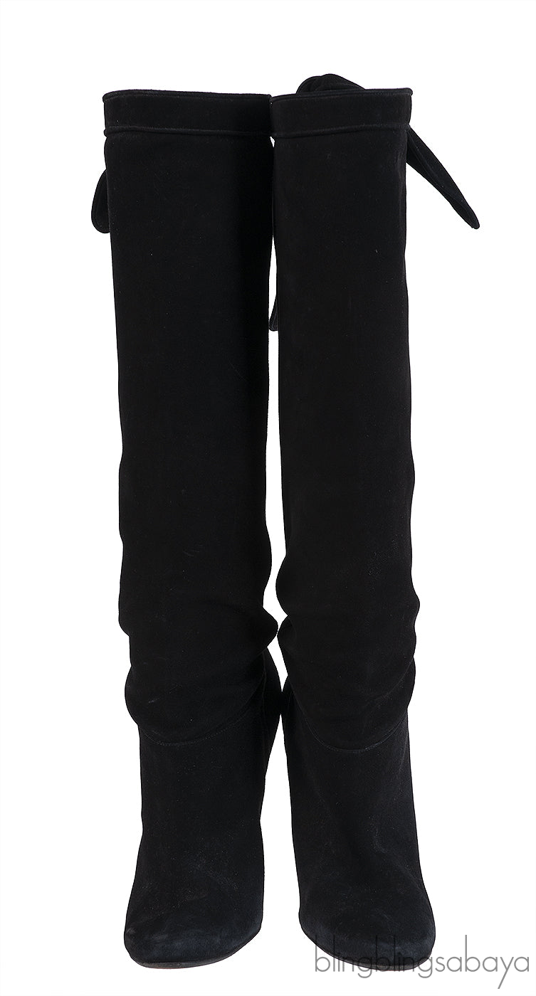 Jimmy Choo Black Suede Knee-high Boots