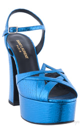 Candy Metallic Blue Platform Sandals