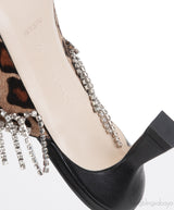 Wandler Bente Crystal-embellished Leopard-print Calf Hair Mules