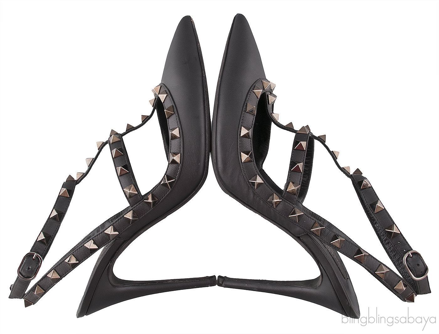 So Black Rockstud Heels
