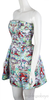 Floral Print Tube Mini Dress