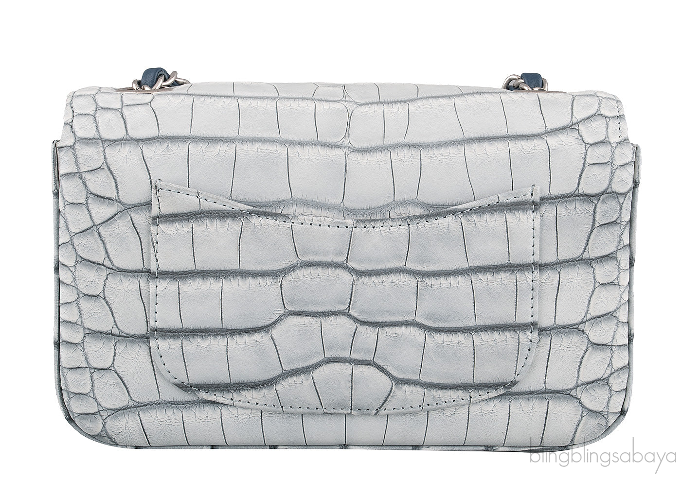 Grey Bi-Color Croc Mini Bag