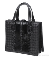 Bottega Veneta Black Intrecciato Leather & Python Handbag