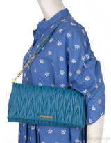 Laguna Matelasse Leather Clutch Shoulder Bag