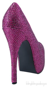 Hot Pink Rhinestone Pump