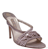 Flesh Crystal Embellished Sandals