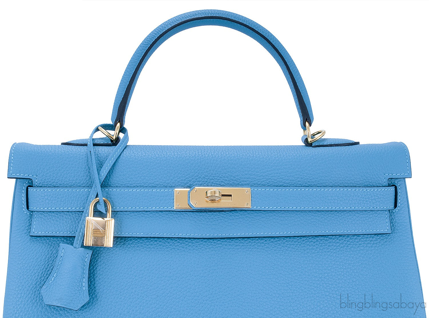Kelly 35 Blue Turquoise Togo GHW