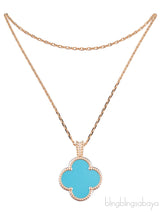 Turquoise Alhambra Secret Pendant Watch