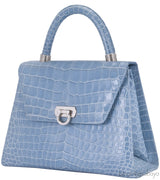Cesare Furs Blue Gray Crocodile Handbag