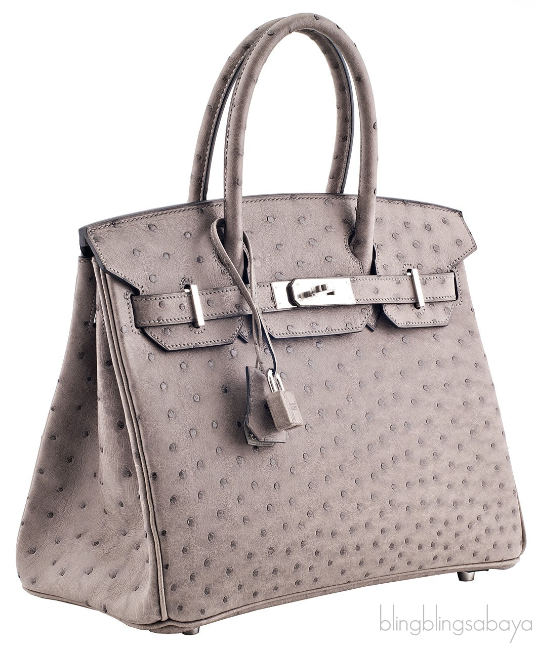 Birkin 30 Grey Tourterelle Ostrich