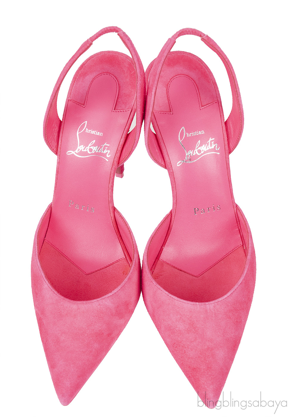Neon Pink Suede Slingback Heels