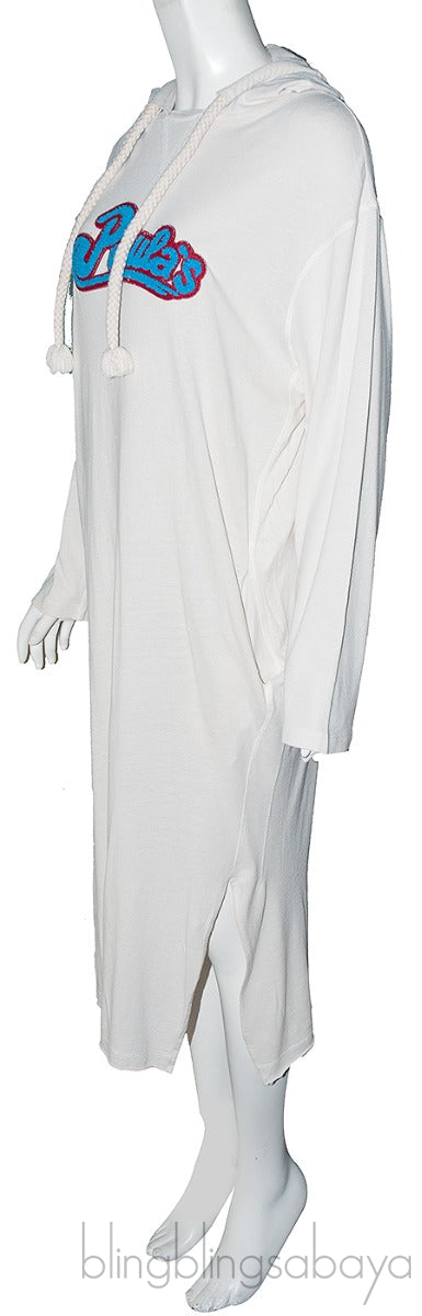 White Logo Hooded Dress