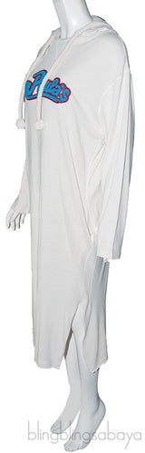 White Logo Hooded Dress