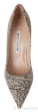 Manolo Blahnik BB Printed Suede Pump