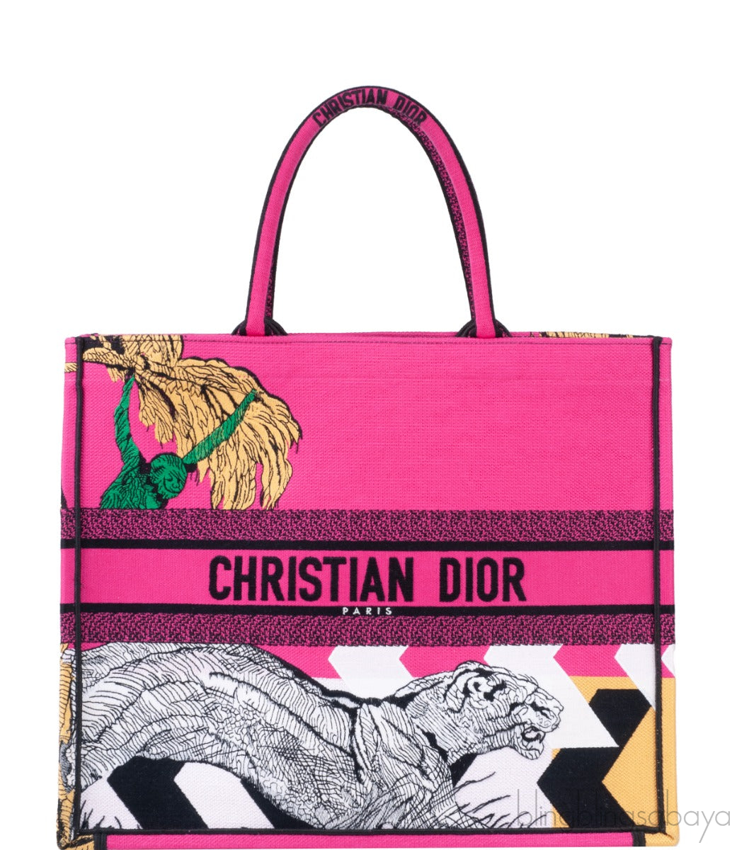 Large Dior Book Tote Pink