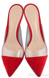 Red Suede & PVC Slide Mule