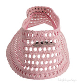 LV Pink and Crystal Raffia Crochet Visor