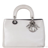 Christian Dior Diorissimo Metallic White Mini Tote Bag