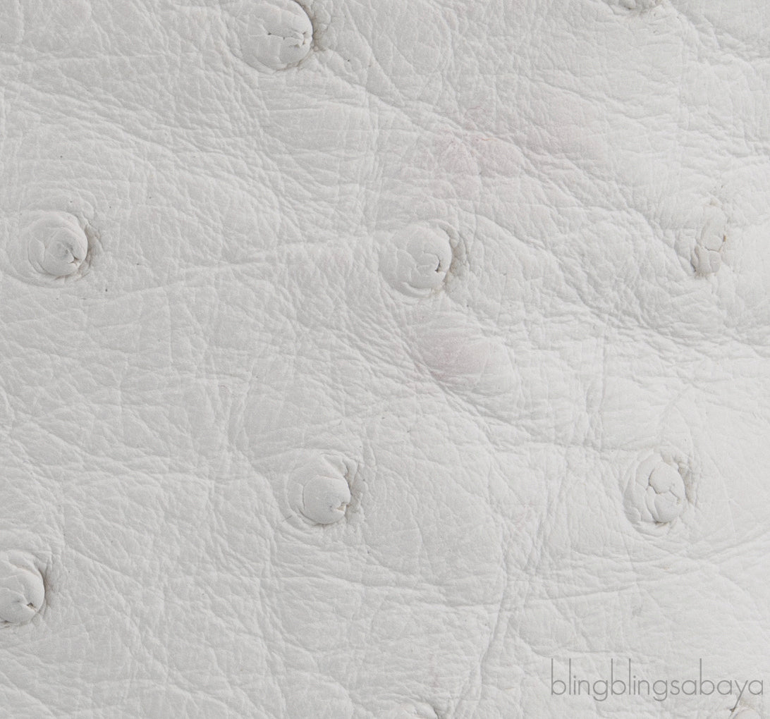L19 White Ostrich Pouch
