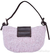 Pink Bead Mini Croissant Bag