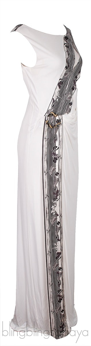 White Sleeveless Printed Dress