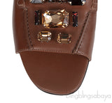 Tod\'s Flat Crystal Slip On Sandals