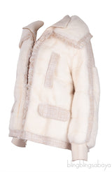 Off-White Tweed & Fur Jacket