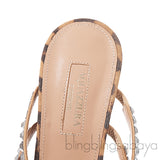 Aquazzura Brown Leopard Donata Suede Crystal Mules