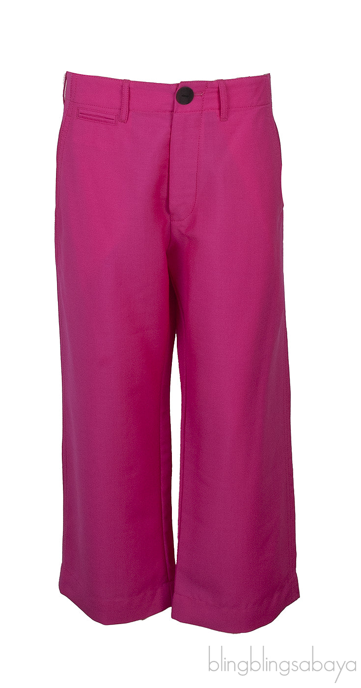 White Long Back Assymetric Shirt and Pink Wide Leg Trouser