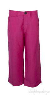 White Long Back Assymetric Shirt and Pink Wide Leg Trouser