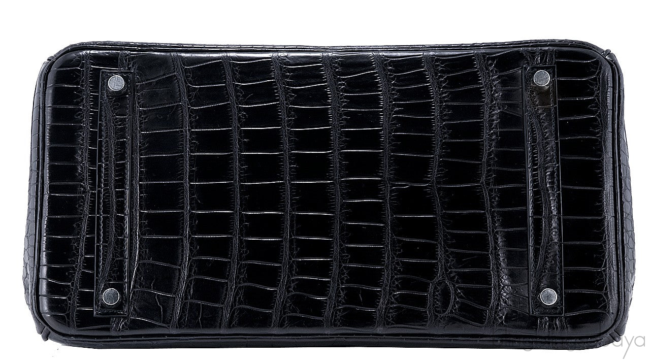 Birkin 35 Black Matte Crocodile PHW