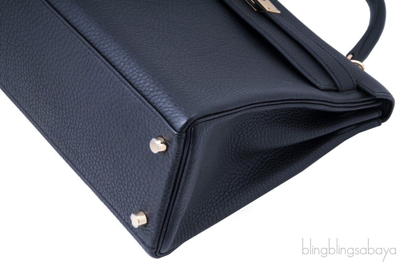 Kelly 32 Black Togo Retourne