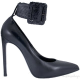 Escarpin Black Python Strap Heels