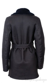 Reversible Black Open Front Leather Jacket