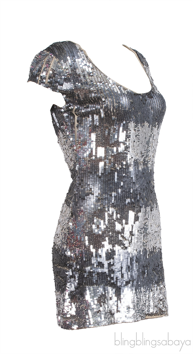 Fairly Silver Sequin Mini Dress