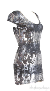 Fairly Silver Sequin Mini Dress