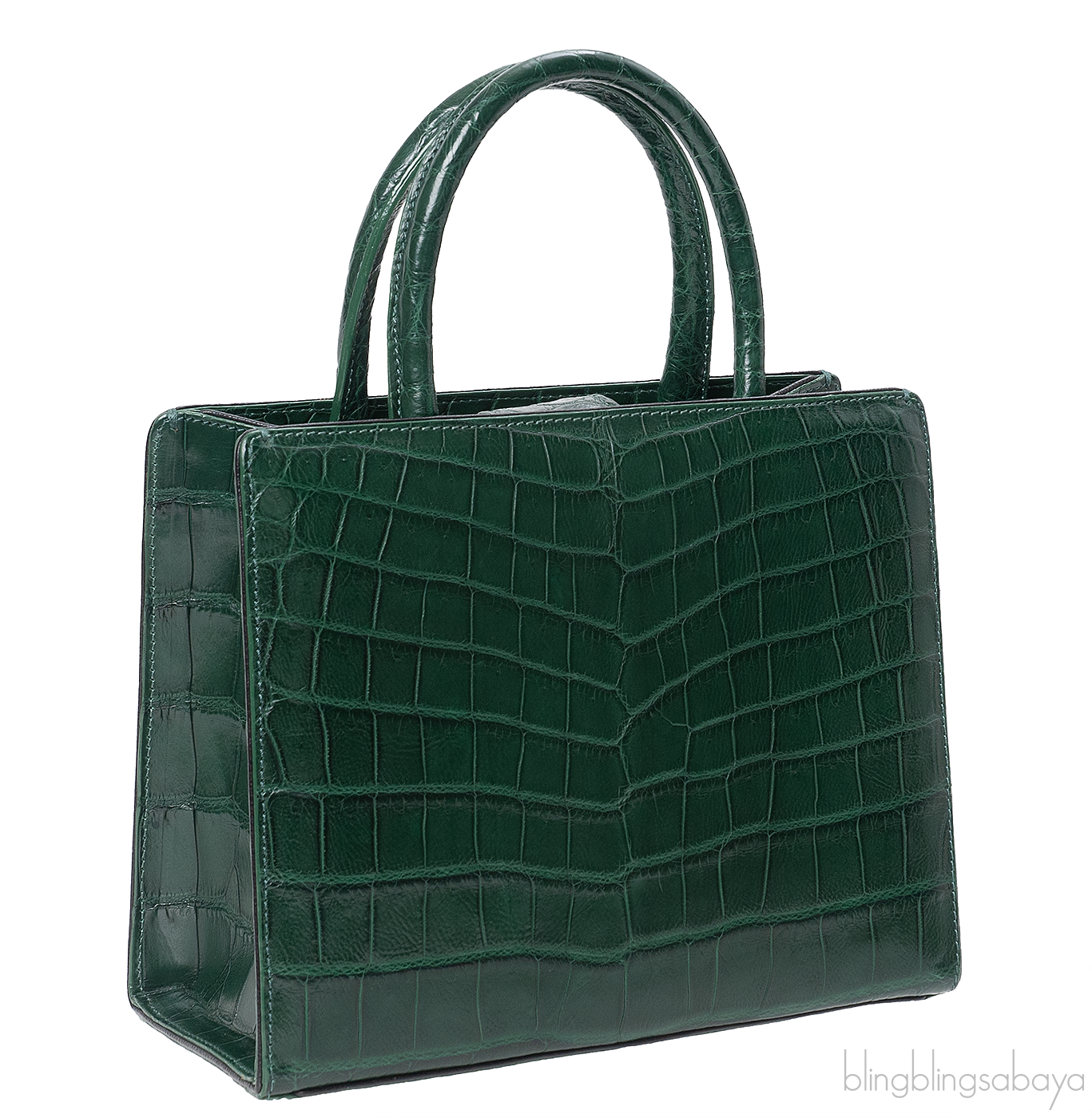 S\'uvimol My Sweet Box Emerald Crocodile Bag